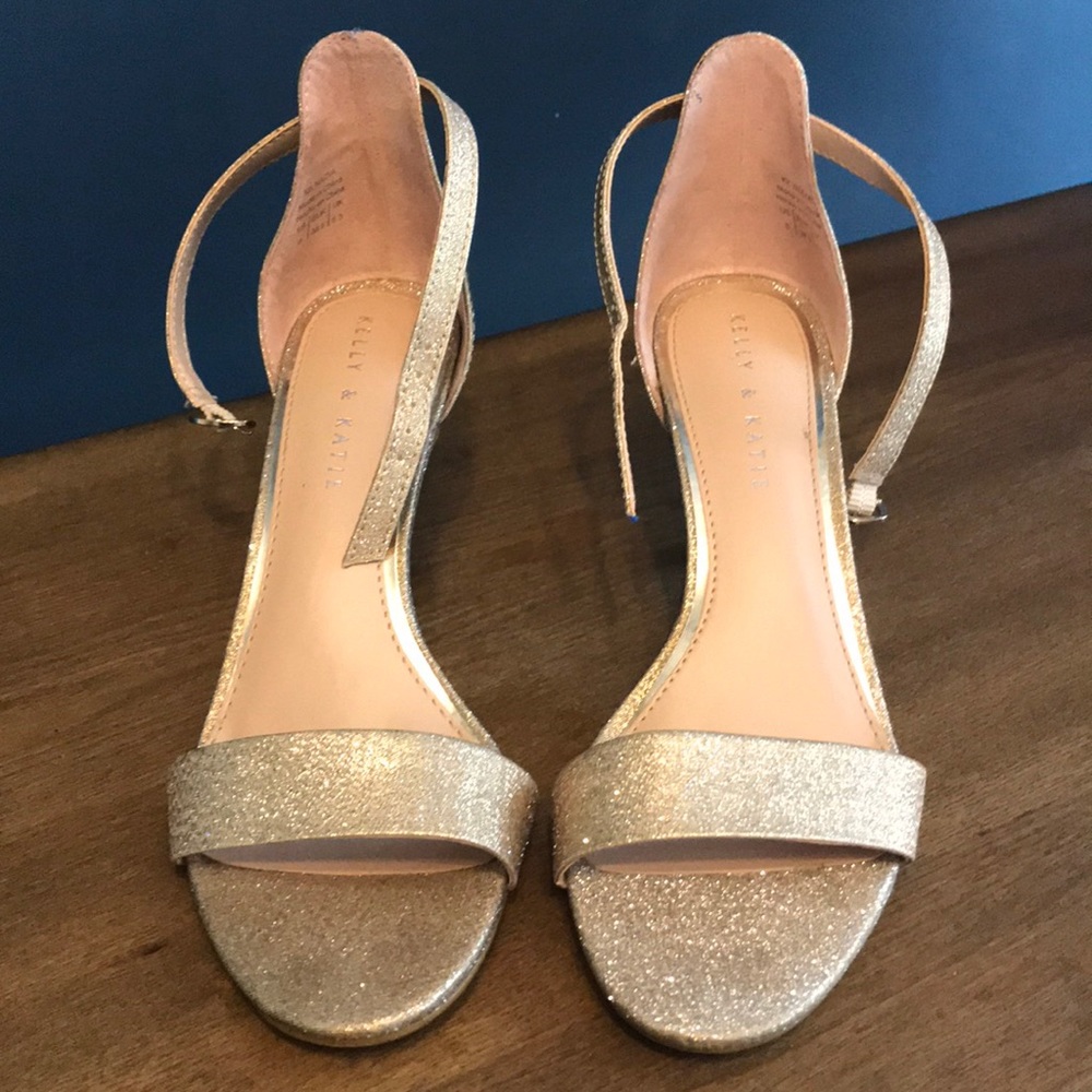 Gold strap high heel sandals